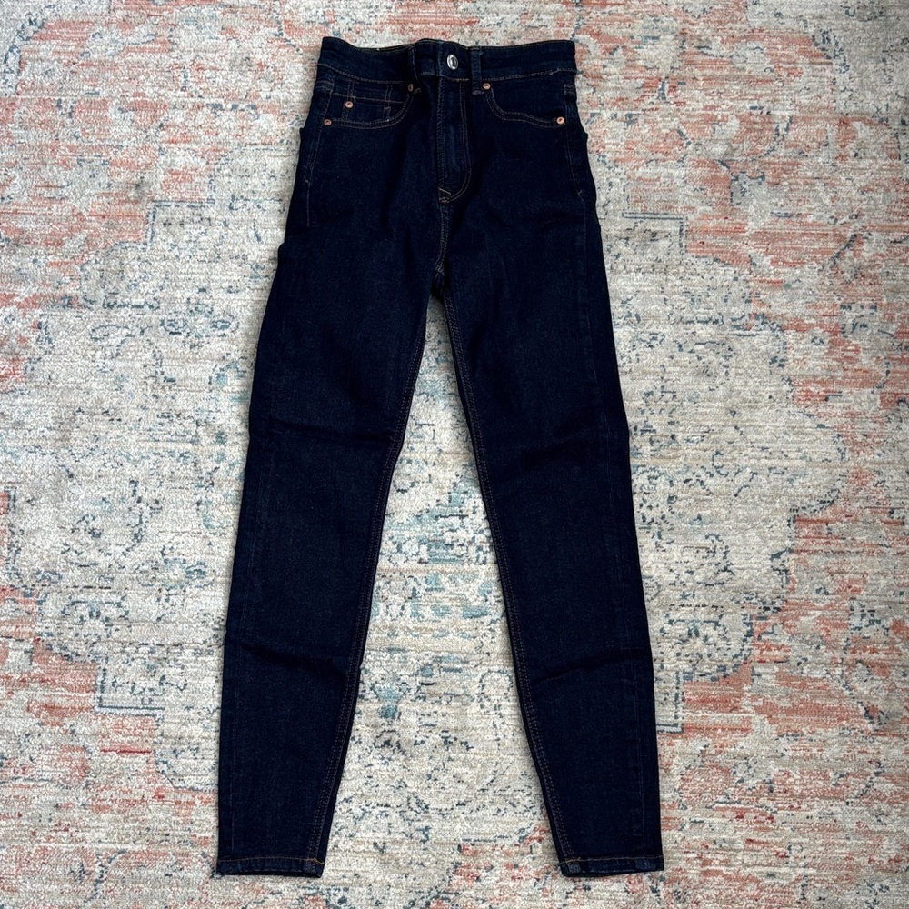 Stradivarius Dark Blue Skinny Jeans